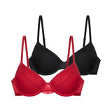 Dorina Pack 2 sujetadores con aro y relleno rojo