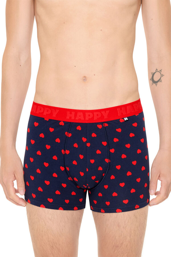 Happy Socks Pacote de cuecas boxer curtas Hearts azul