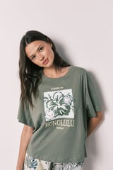 Women'secret Pijama curto de manga curta verde Little Miss&trade; caqui