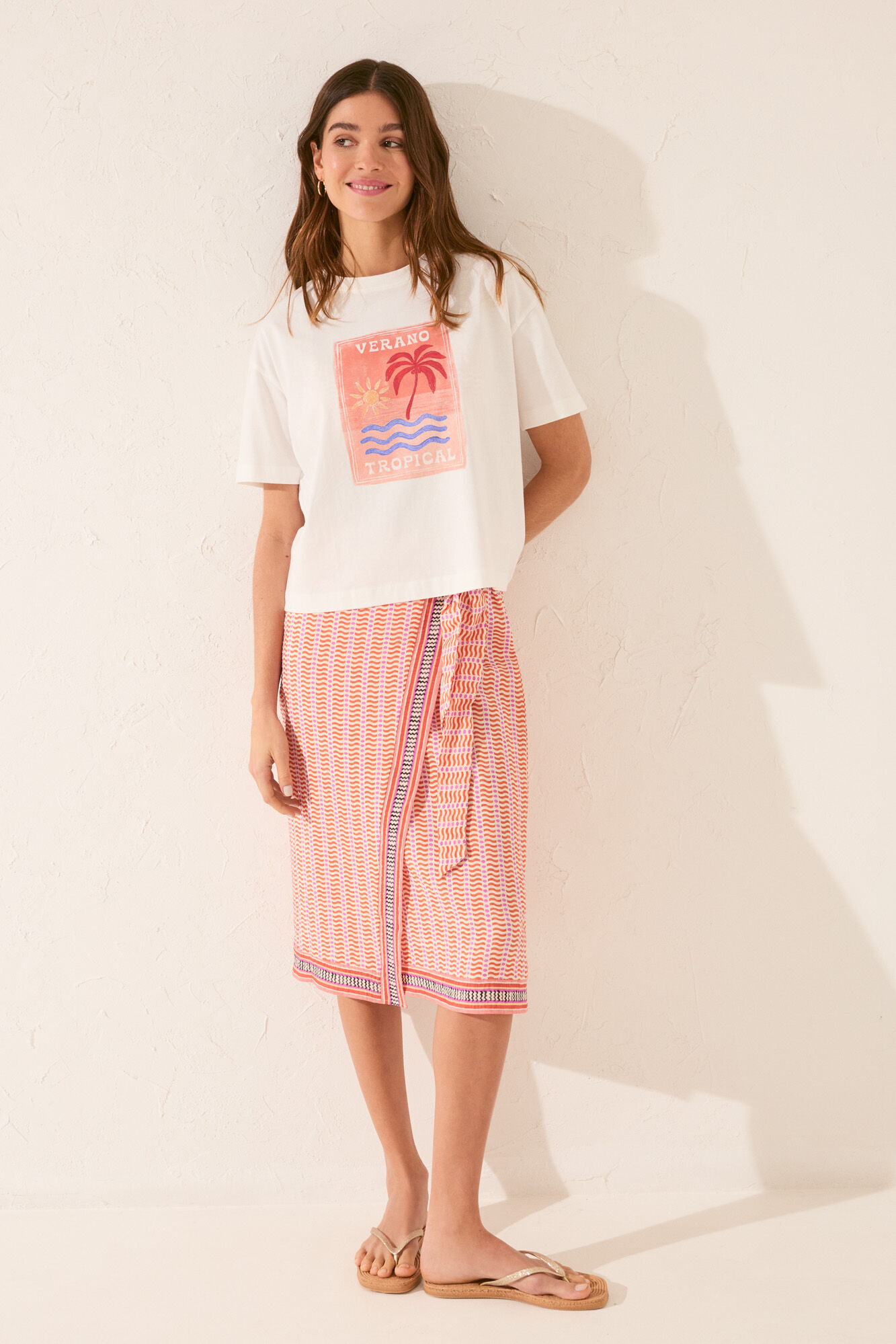 Women'secret Camiseta boxy 100% algod&oacute;n blanco