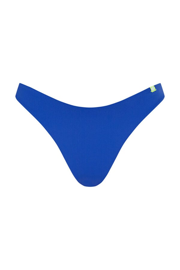 HI&BYE Cueca de biquíni brasileira com franzidos azuis azul