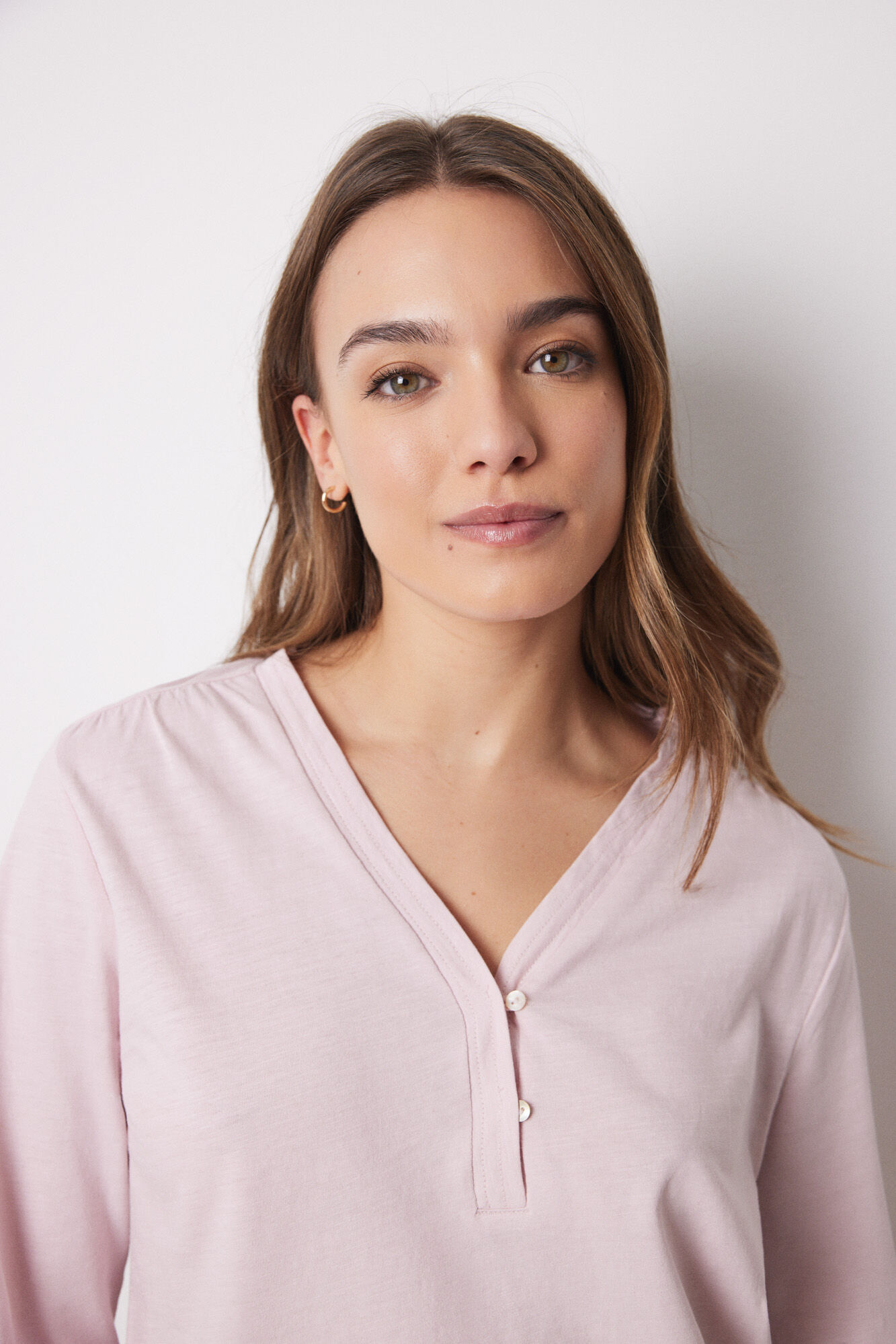 Women'secret T-shirt manga comprida 100% algod&atilde;o rosa