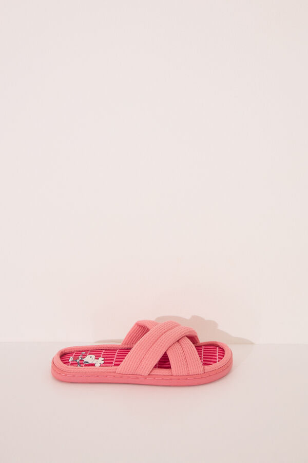 Women'secret Chinelos de quarto acolchoados rosa do Snoopy rosa