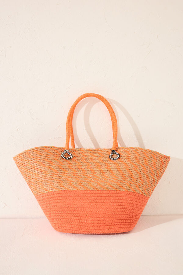 Women'secret Mala cesto de r&aacute;fia laranja vermelho