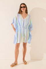 Women'secret T&uacute;nica corta algod&oacute;n print rayas azul estampado