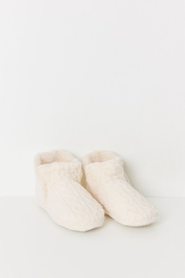 Women'secret Chinelos com botas marfim bege