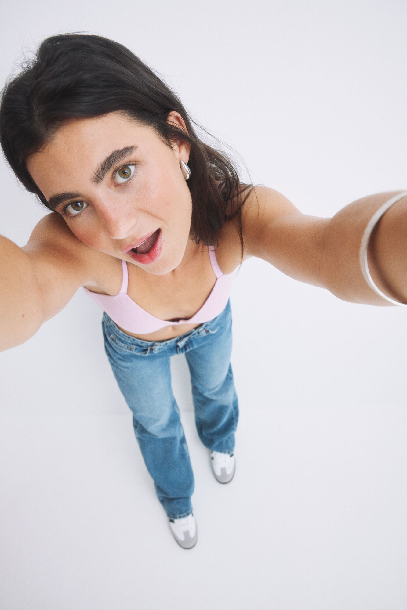 HI&BYE Sujetador triangular rosa copas fijas