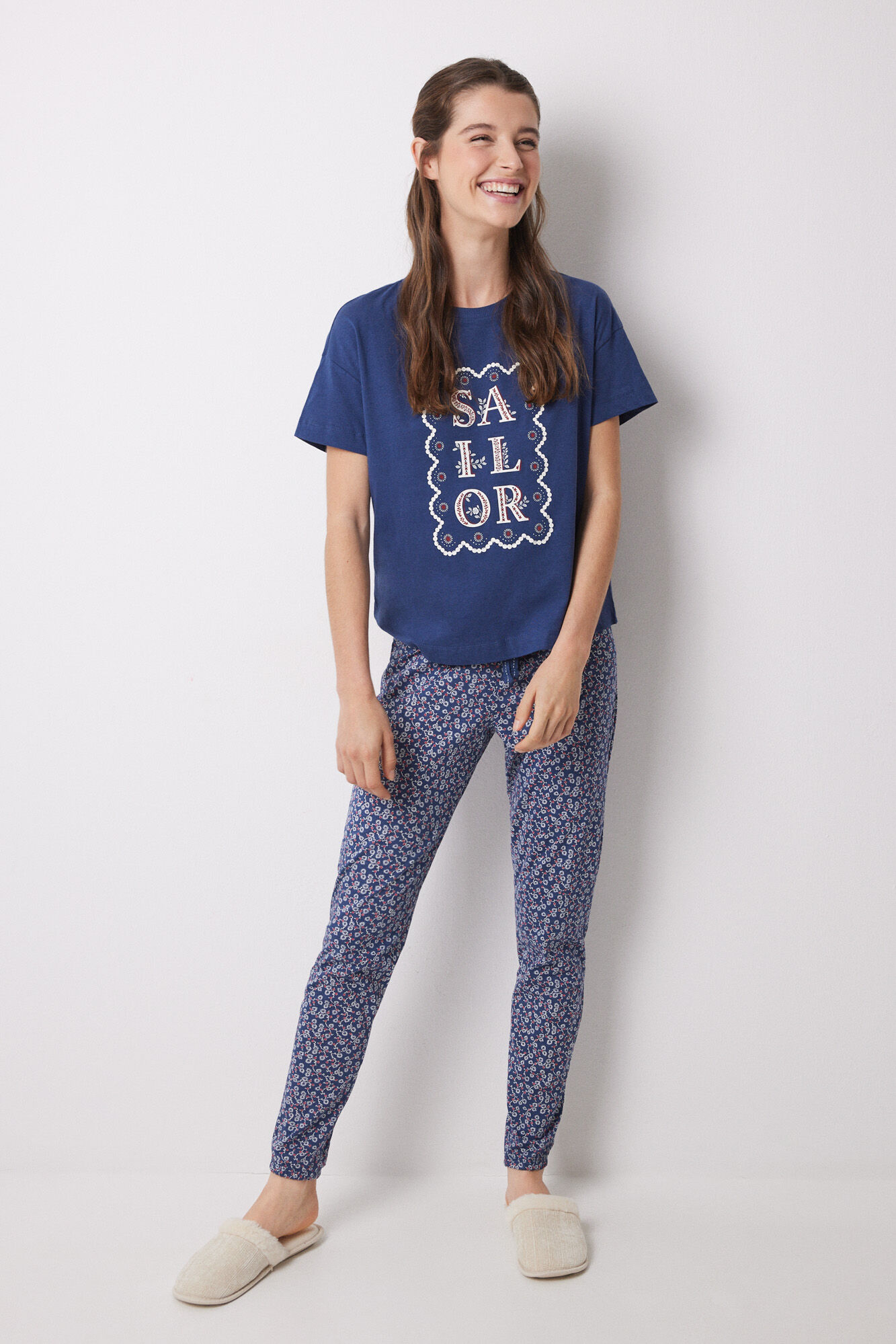 Women'secret Camiseta manga corta azul Sailor