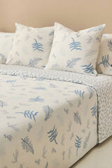 Textura Capa n&oacute;rdica algod&atilde;o folhas azul