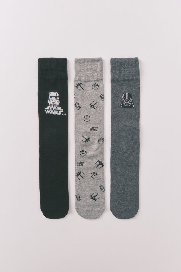 Women'secret Pack com 3 meias longas de algod&atilde;o Star Wars cinzento