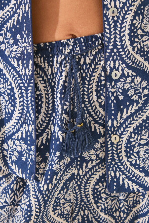 Women'secret Pijama camiseiro com estampado capri allover azul