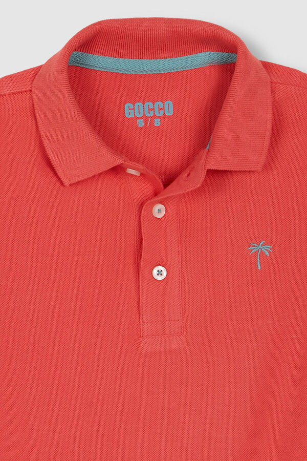 Gocco Polo com detalhes contrastantes em rosa vermelho