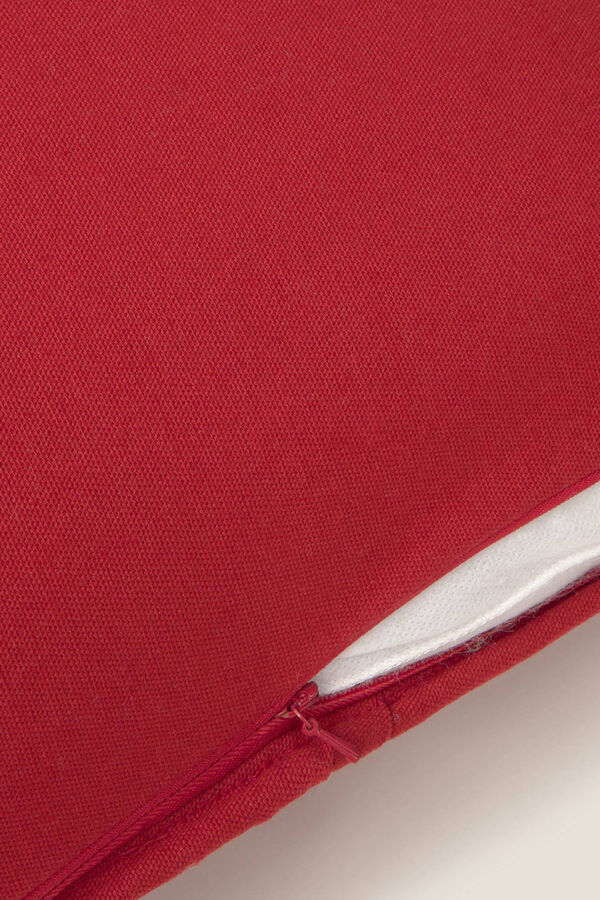 Textura Funda coj&iacute;n algod&oacute;n reno rojo