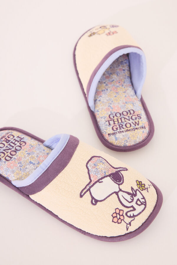 Women'secret Zapatillas casa amarillo Snoopy marfil