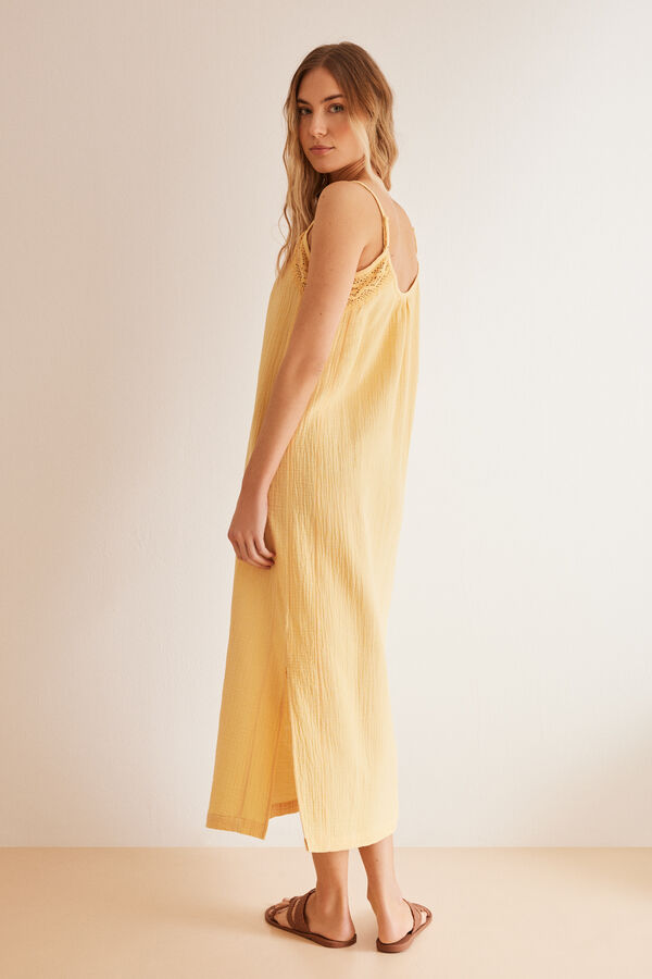 Women'secret Vestido muselina amarillo amarillo