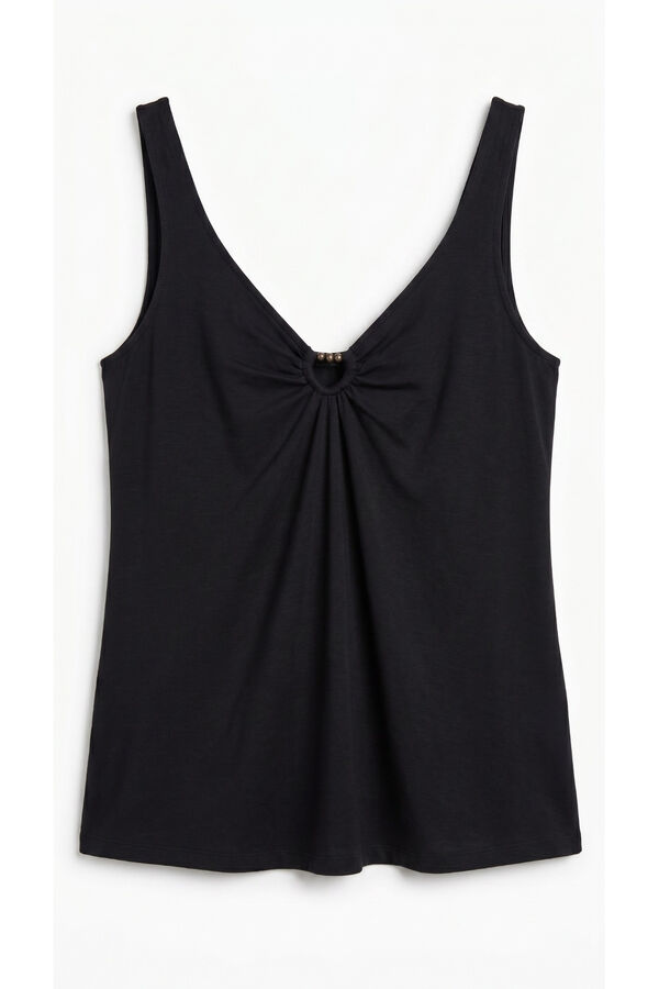 Women'secret Camiseta tirante ancho negro negro