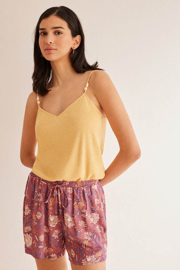 Women'secret Calções crepe estampado paisley castanho