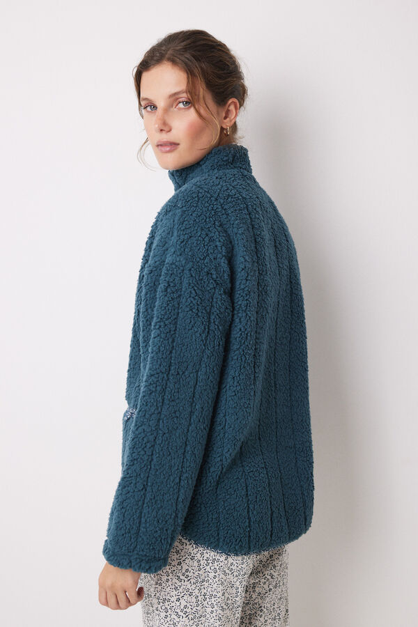 Women'secret Bata corta borreguito acolchado verde verde