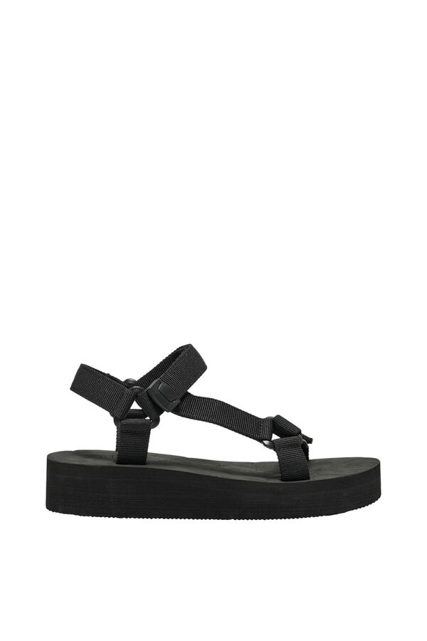 Only Sandalias velcro mujer negro