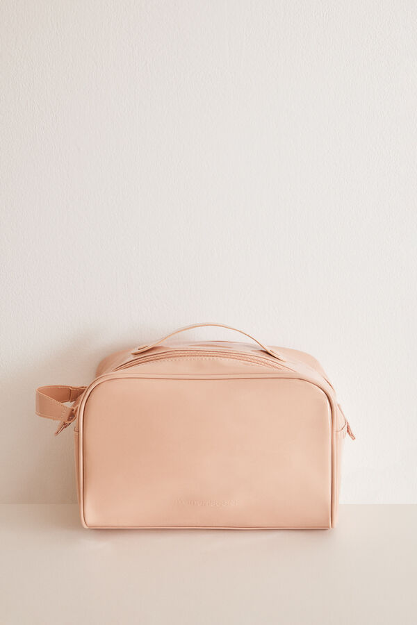 Women'secret Neceser grande rosa doble cremallera naranja