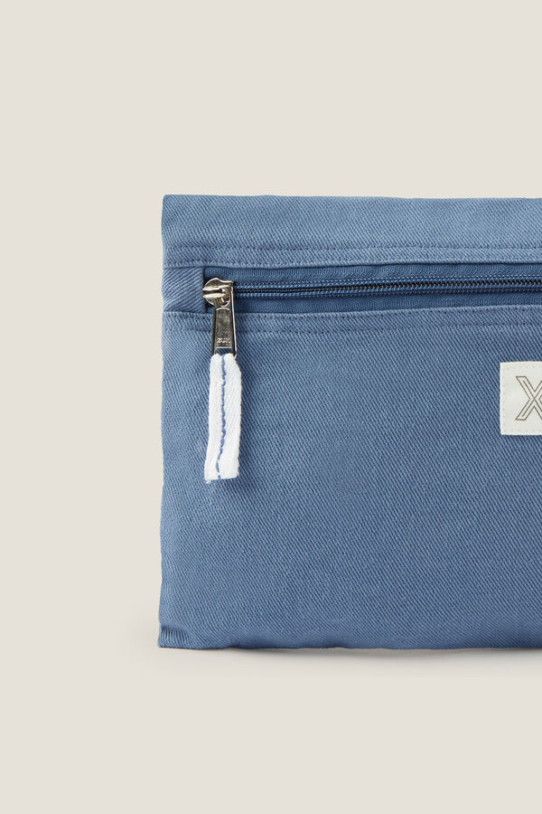 Textura Neceser de algod&oacute;n twill azul