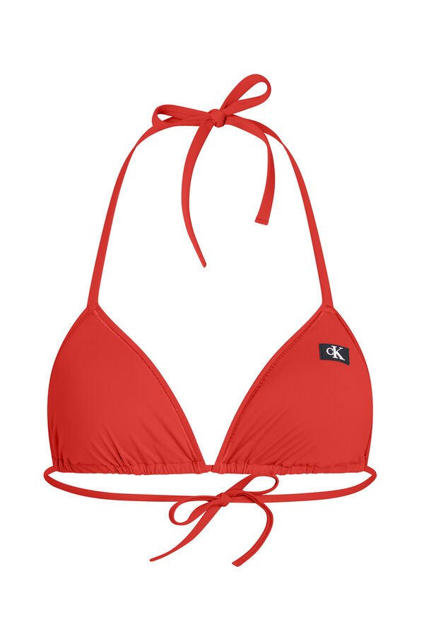 Calvin Klein Top de bikini triangular rojo