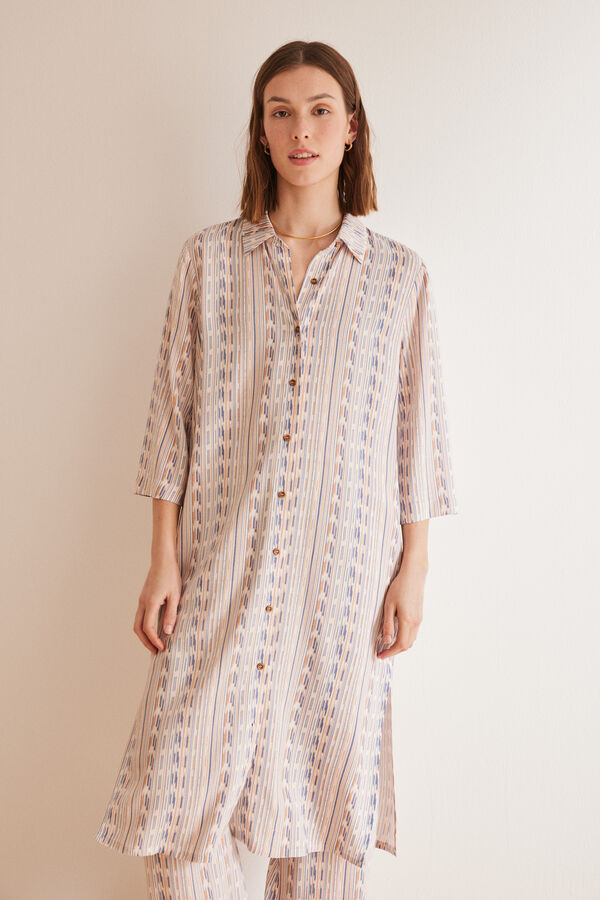 Women'secret Vestido camisero rayas estampado