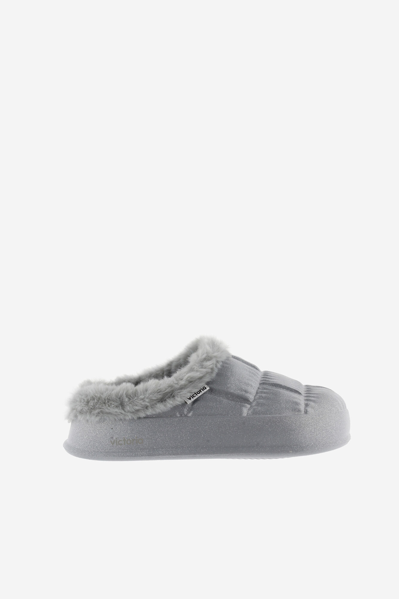 Victoria Chinelos de quarto com brilho sutil e faixa e interior de pele