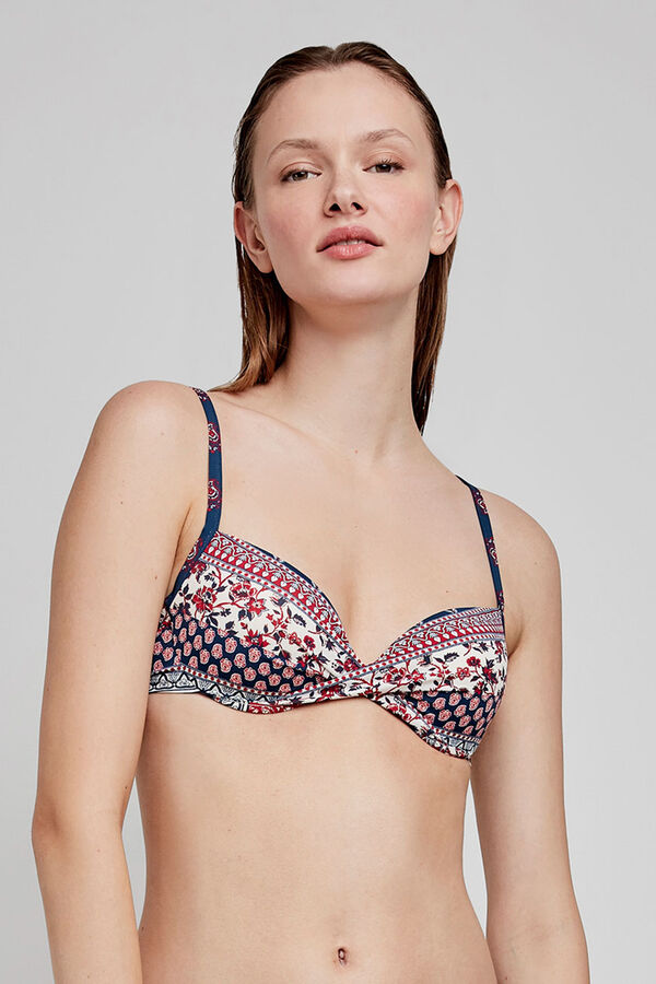 Gisela Top de biquíni com aros e estampado étnica estampado