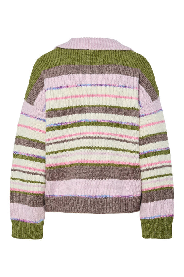Pieces Camisola gola polo contrastante multicolour