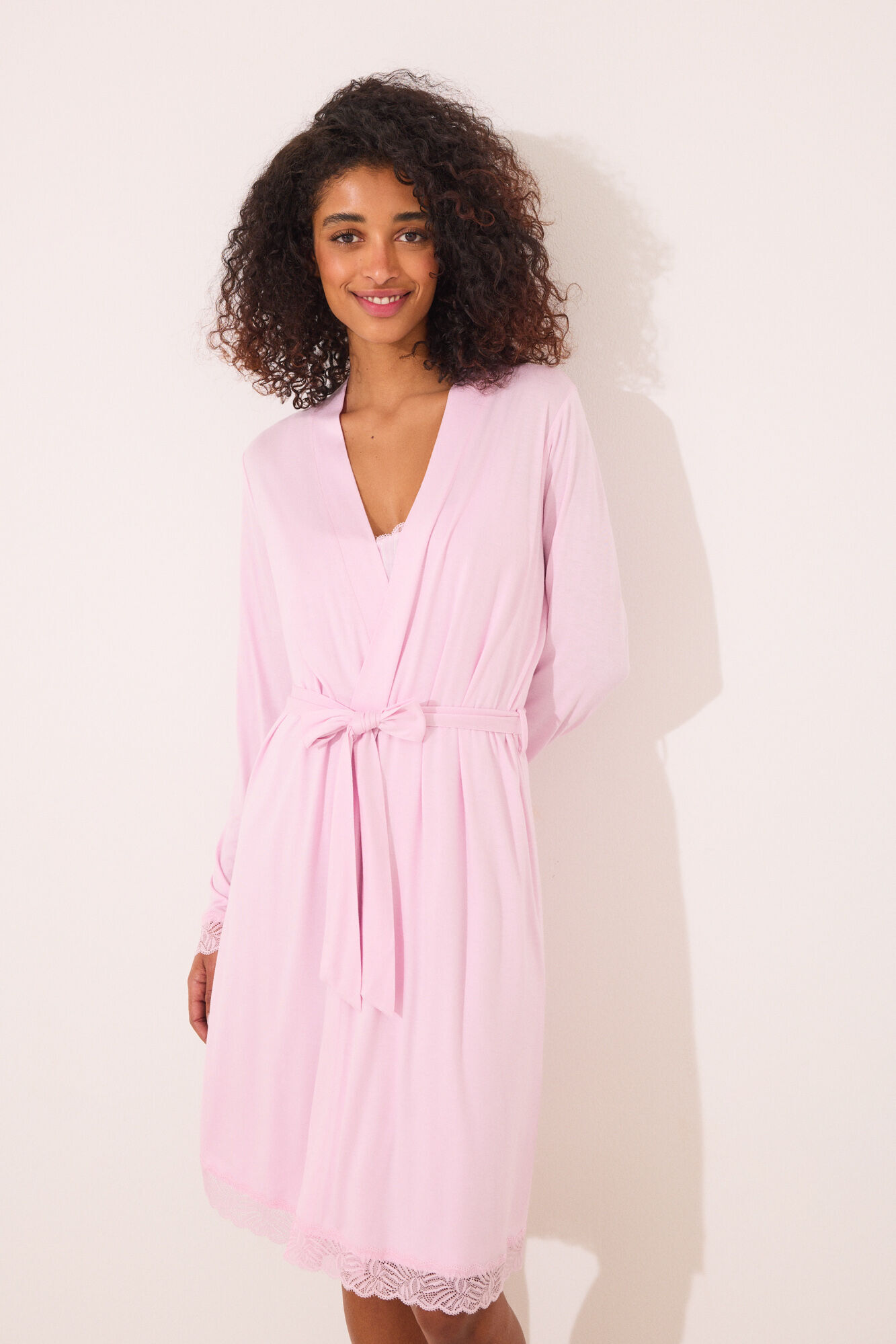 Women'secret Bata midi viscosa rosa