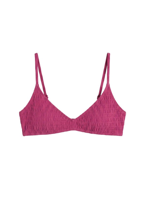 Women'secret Top biqu&iacute;ni triangular smock magenta rosa