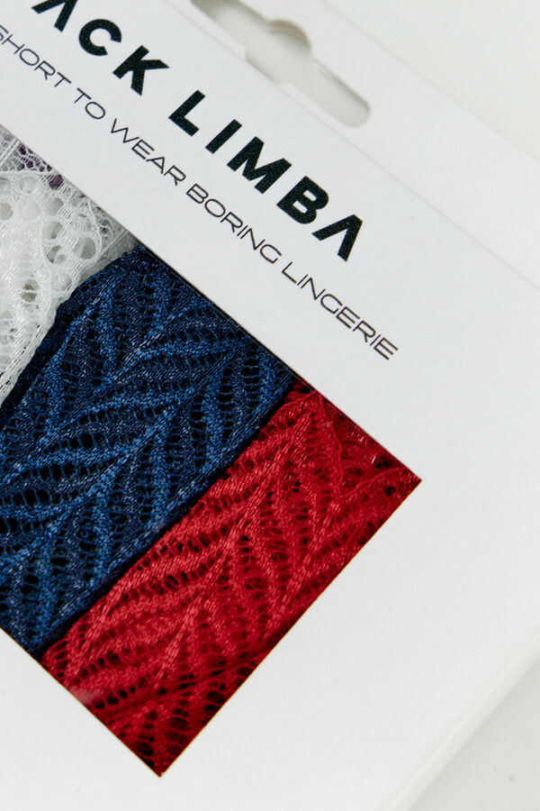 Black Limba Pack 3 bragas brasile&ntilde;as encaje estampado