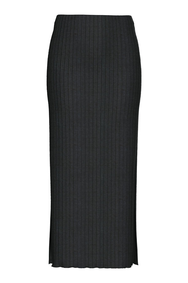 Pieces Saia midi el&aacute;stica preto