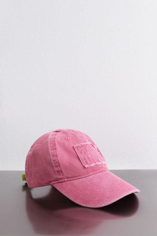 HI&BYE Gorra algod&oacute;n logo bordado rosa rosa