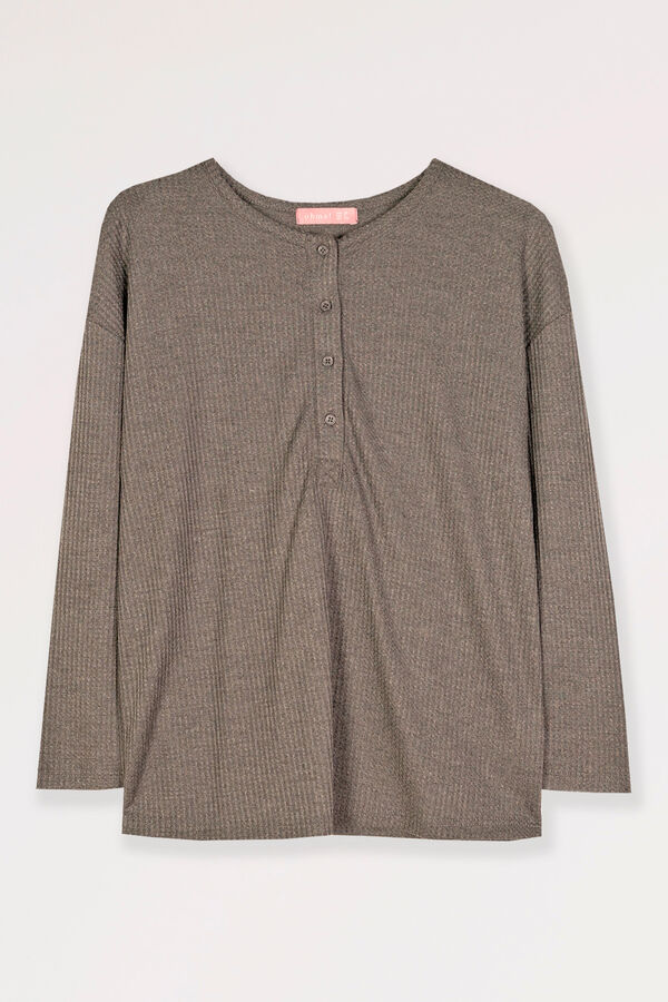 Ohma! T-shirt amamentação home tecido canvas cinzento