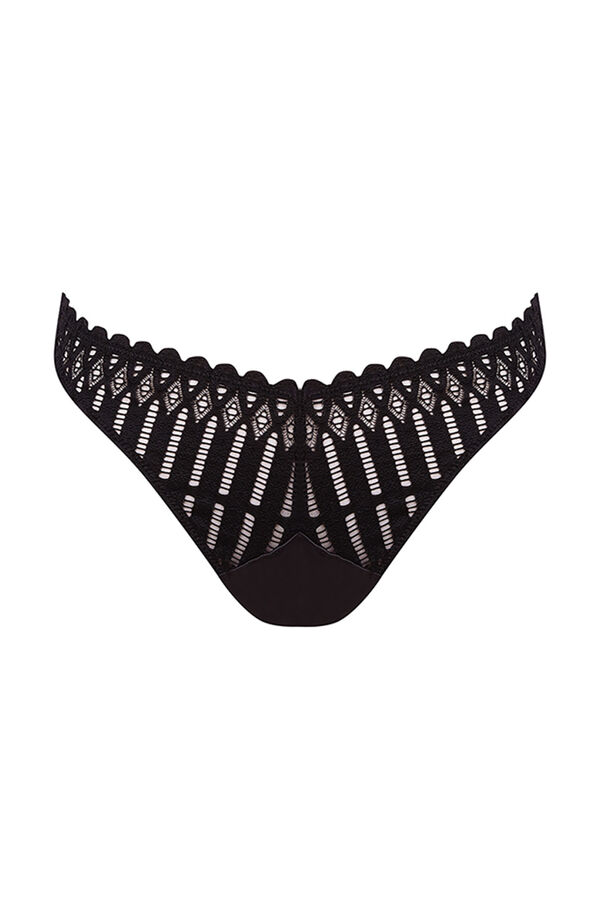 Women'secret Braga brasile&ntilde;a encaje geom&eacute;trico negro negro