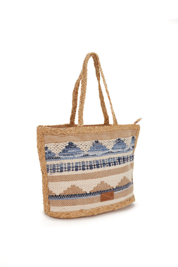 Abbacino Cesto de r&aacute;fia estampado azul denim azul