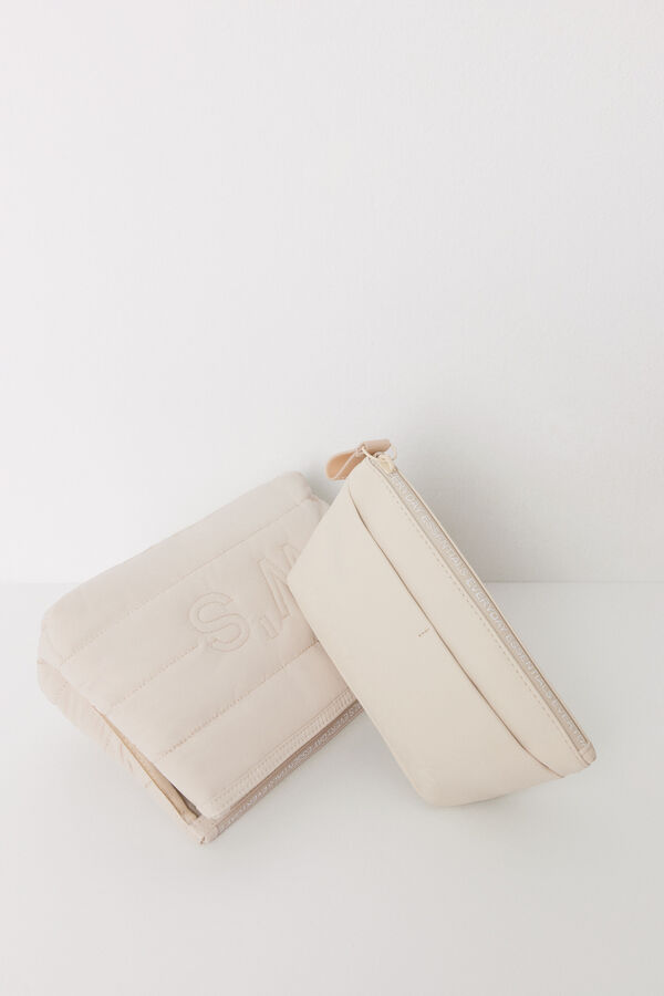 Women'secret Bolsa pequena de borracha bege cru