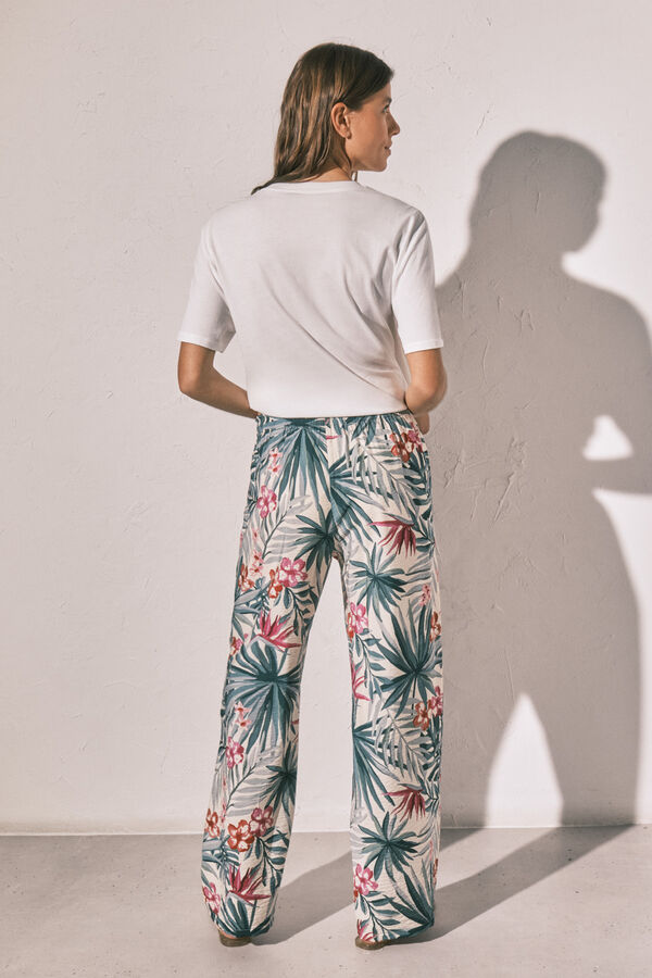 Women'secret Cal&ccedil;a comprida estampada verde verde