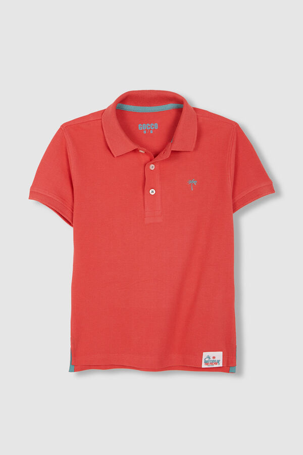 Gocco Polo com detalhes contrastantes em rosa vermelho