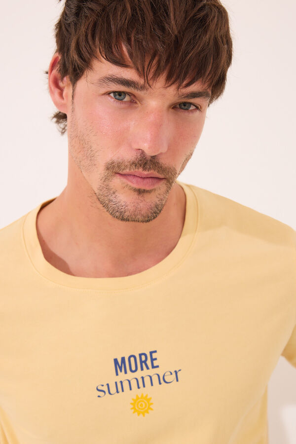 Women'secret Pijama riscas amarelo estampado