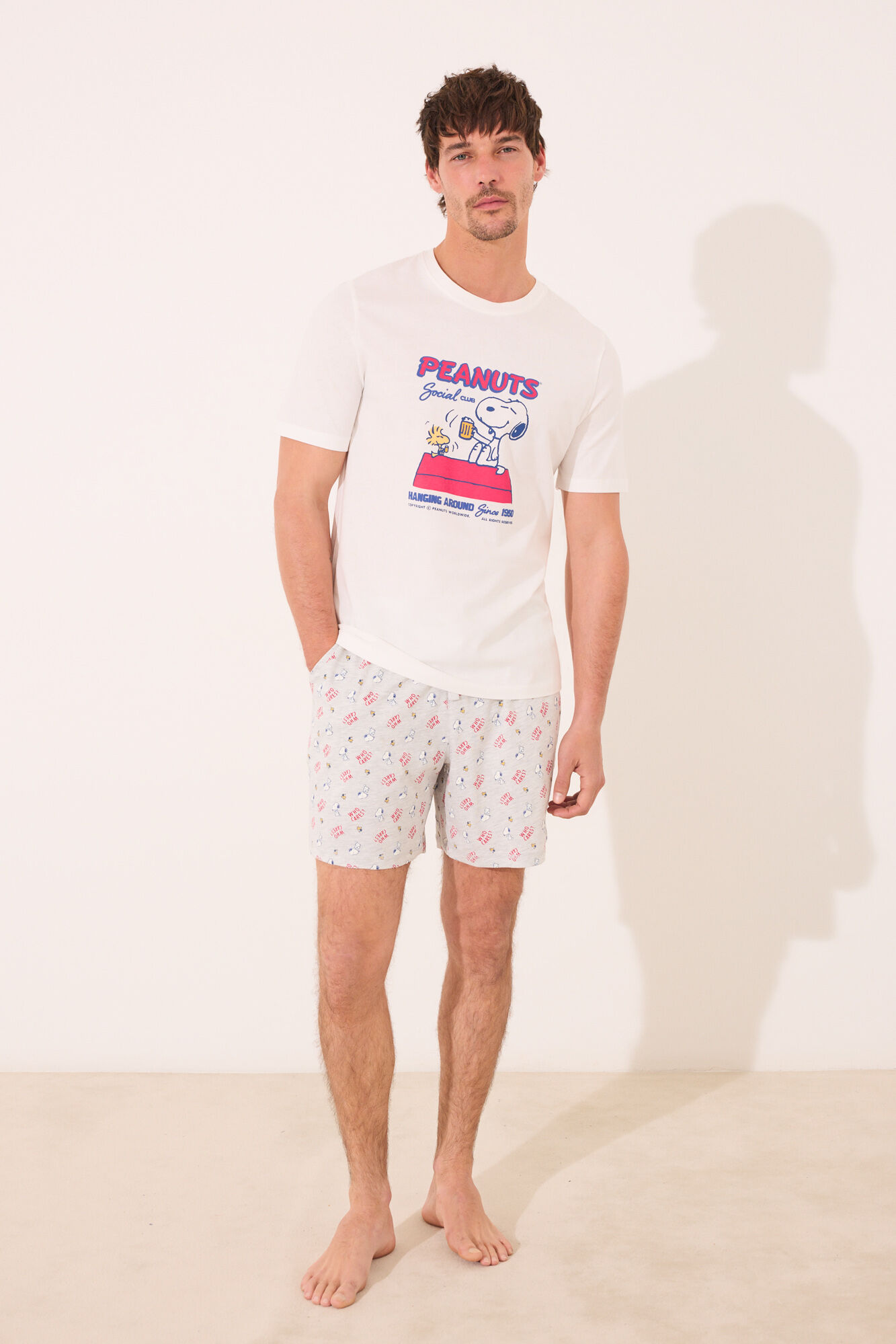 Women'secret Pijama corto hombre 100% algod&oacute;n Snoopy