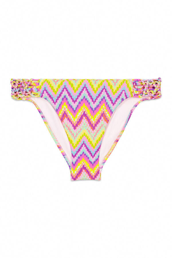 Penti Calcinha de biqu&iacute;ni cl&aacute;ssica em macram&ecirc; estampado