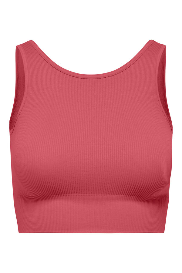 Only Play Sutiã esportivo sem costura com alças de suporte meia rosa