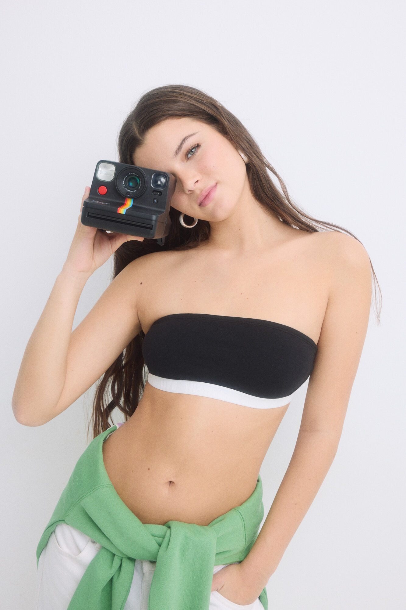 HI&BYE Suti&atilde; cai-cai preto com copas remov&iacute;veis