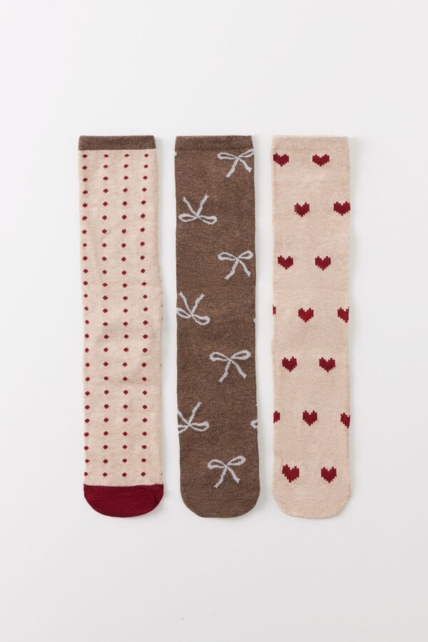 Women'secret Pacote de 6 meias longas de algod&atilde;o variadas estampado