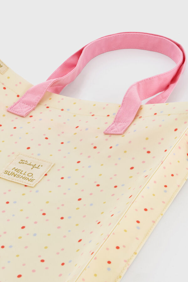 Mr. Wonderful Bolsa de tela tote bag topos multicolor Hello, sunshine! estampado