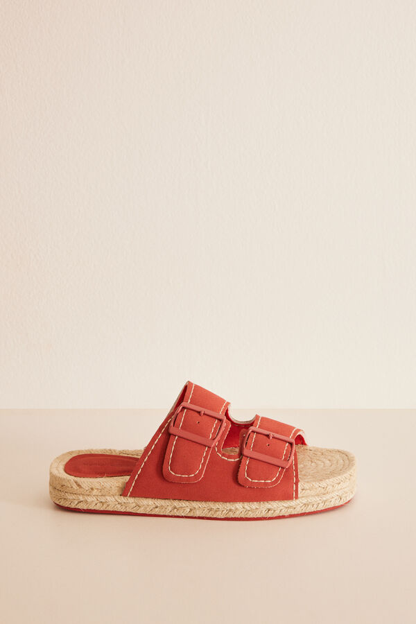 Women'secret Sandalias yute naranja hebillas naranja