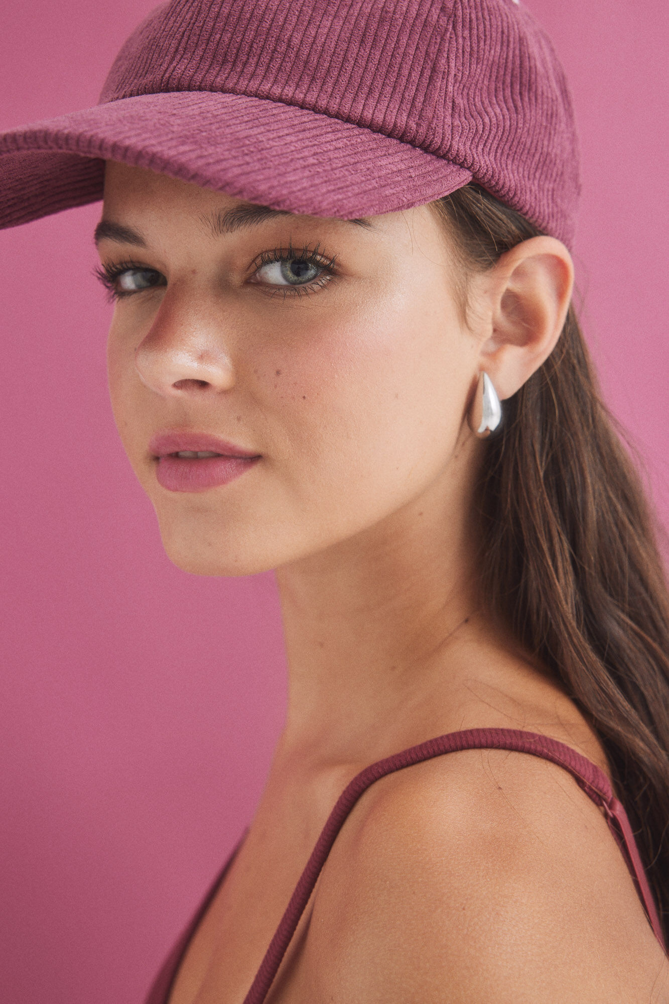 HI&BYE Gorra pana granate logo